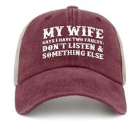 SMAZDFXX Mi Esposa Dice Que Tengo Dos Defectos. No escuches. Algo más. Gorra de Camionero para Hombre V