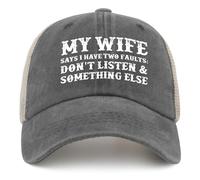 SMAZDFXX Mi Esposa Dice Que Tengo Dos Defectos. No escuches. Algo más. Gorra de Camionero para Hombre V