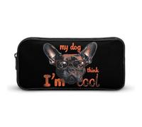 SMAZDFXX Mi Perro Piensa Que Soy Genial. Estuche para lápices portátil para Amantes de los Perros. Estuche pequeño para lápices, Estuche para lápices, Estuche para Maquillaje, Organizador.