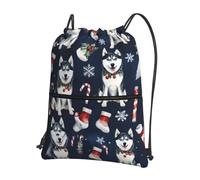 SMAZDFXX Mochila con cordón ajustable, diseño de perro husky siberiano, ideal para gimnasio, compras, deportes y yoga.