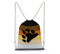 SMAZDFXX Mochila con cordón con la bandera LGBT gay y oso, ideal para deportes y gimnasio. Bolsas de lona con cordón para hombres y mujeres.