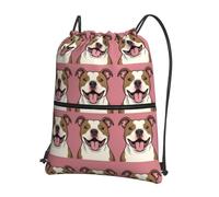 SMAZDFXX Mochila con cordón para gimnasio, impermeable, con diseño de Pit Bull Smile, para hombre y mujer