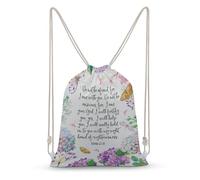 SMAZDFXX Mochila de lona con cordón ajustable Isaiah Flowers And Butterflies, bolsillo con cordón y práctico sistema de apertura, 35x50cm.