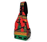 SMAZDFXX Mochila de moda, bolso de hombro unisex para viajes diarios, bandolera pequeña con diseño étnico tribal africano, para mujeres negras, ciervos y elefantes.