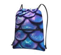 SMAZDFXX Mochila deportiva con cordón y estampado de sirena y pez místico para hombre y mujer