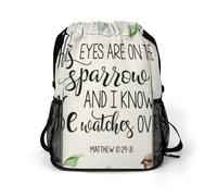 SMAZDFXX Mochila deportiva His Eyes Are on The Sparrow con diseño de boca ancha y separación para ropa seca y húmeda, unisex.