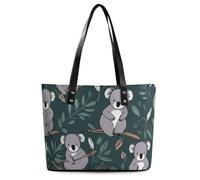 SMAZDFXX Precioso bolso de mano de piel con diseño de koala, bolso de hombro, bolso de moda para damas, ideal para el día a día y para viajar.