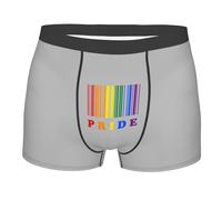SMAZDFXX Ropa Interior para Hombre con código de Barras y Orgullo LGBT. Calzoncillos Tipo bóxer Estampados.