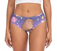 SMAZDFXX Ropa Interior para Mujer, Bragas elásticas de Cintura Media para Mujer, Capy Sky and Moon