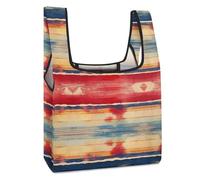 SMAZDFXX Sarape mexicano de acuarela, bolsa de compras plegable, reutilizable, para comestibles, para el mercado, viajes y acampadas.
