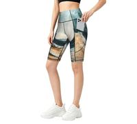 SMAZDFXX Shorts de Ciclista de Cintura Alta con Estampado Within The Tides para Mujer, Shorts de Yoga con Bolsillos para Entrenamiento, Yoga y Danza.