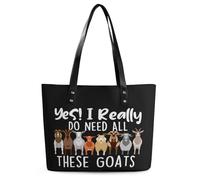 SMAZDFXX Sí, realmente necesito todas estas cabras-5 Realmente necesito todas estas cabras Bolso de mano para mujer Bolso de hombro de cuero moderno para mujer Adecuado para el trabajo