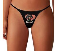 SMAZDFXX Tangas sexys con diseño de Perro Salchicha Love For You para Mujer, Tanga Transpirable de Tiro bajo, Bragas elásticas, Ropa Interior