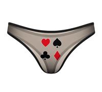 SMAZDFXX Tangas Transpirables con símbolos de Cartas de póker para Mujer, Ropa Interior Sexy a la Moda, Bragas Invisibles cómodas.