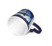 SMAZDFXX Taza de café con asa Orca Killer Whale de 355 ml, taza termosensible que cambia de color, taza de cerámica para té In the Sky para hombres y mujeres, color azul.