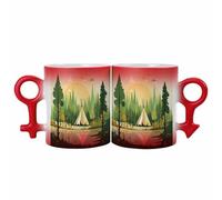SMAZDFXX Taza de café divertida Aurora Penguin de 325 ml (11 oz), unisex, de cerámica, ideal para la oficina o el hogar.