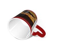SMAZDFXX Taza de café Leopard Little Gecko con asa de 355 ml, taza de cerámica que cambia de color con sensibilidad al calor, taza de té In The Sky para mujeres y hombres, color rojo.