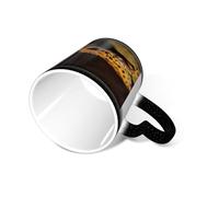 SMAZDFXX Taza de café Leopard Little Gecko con asa de 355 ml, taza de cerámica que cambia de color con sensibilidad al calor, taza de té In The Sky para hombres y mujeres, color negro.