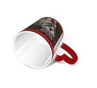 SMAZDFXX Taza de café Wild Wild Gray Wolf con asa de 355 ml, taza de cerámica que cambia de color con sensibilidad al calor, taza de té In The Sky para mujeres y hombres, color rojo.