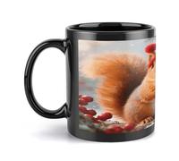 SMAZDFXX Tazas de ardilla, lindas tazas de cerámica con asa grande, taza novedosa de 355 ml para café con leche, chocolate caliente, té, elegantes tazas para uso diario en la oficina y el hogar.