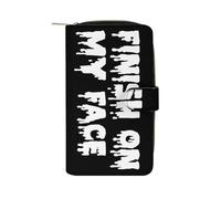 SMAZDFXX Termina EN MI Cara Divertida Cartera Larga y Delgada Plegable con Tarjetero y Hebilla para Hombres y Mujeres