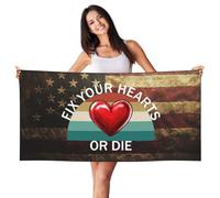 SMAZDFXX Toalla de Playa de Secado rápido Repara tu corazón o Muere para Piscina, Deportes, Camping, Gimnasio, Yoga, Vacaciones, Mujeres y Hombres