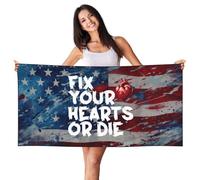 SMAZDFXX Toalla de Playa de Secado rápido Repara tu corazón o Muere para Piscina, Deportes, Camping, Gimnasio, Yoga, Vacaciones, Mujeres y Hombres