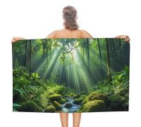 SMAZDFXX Toalla de Playa Extragrande Rain Glow de 130 x 79 cm, de Microfibra Ligera, de Secado rápido y sin Arena, Ideal para Nadar, Yoga y Acampar.