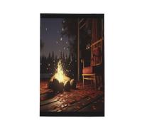 SMAZDFXX Toallas de Cocina Personalizadas y únicas: absorbentes, de Secado rápido y Elegantes para tu hogar. Cabaña Junto a la Hoguera del Lago.