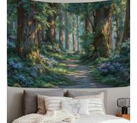 SMBHIAON Árboles Altos Luz Solar- Tapiz - 150L X 150An Cm - Gran Tapiz - Adorno De Póster - Decoración - Papel Pintado - Escena Del Bosque - Accesorio Divisor De Habitaciones