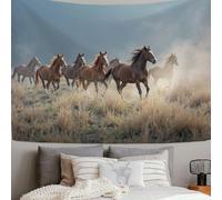 SMBHIAON Caballos Galopando Por Las Praderas Tapiz De Pared Grande Tapiz Animales Praderas Manta De Playa Mantel De Picnic Tapiz Pared Decoración De Dormitorio Sala De Estar Dormitorio 100L X 75An Cm