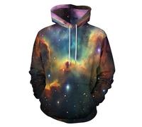SMBHIAON Hombre Sudaderas con Capucha 3D Escena De Cielo Estrellado Hoodie con Mangas Largas Unisex Streetwear Sudadera Deportiva con Cordón