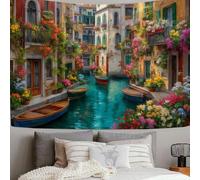 SMBHIAON Paisaje Ciudad Acuática Venecia- Tapiz - 150L X 100An Cm - Gran Tapiz - Adorno De Póster - Decoración - Papel Pintado - Romance Europeo - Accesorio Divisor De Habitaciones