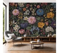 SMBHIAON Papel Pintado Panorámico De Pared, Jardín Realista, Elementos Tulipán Y Margarita, Póster Gigante De Pared Personalizado 3D Para Salón O Dormitorio, 200 × 140 Cm,Amarillo Pálido