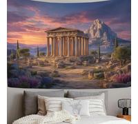 SMBHIAON Ruinas Templos Griegos Antiguos- Tapiz - 230L X 150An Cm - Gran Tapiz - Adorno De Póster - Decoración - Papel Pintado - Clásico Europeo - Accesorio Divisor De Habitaciones