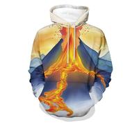 SMBHIAON Sudadera con Capucha para Hombre Y Mujer, Escena De Volcán En Erupción con Estampado 3D,Jersey Cálido De Manga Larga, Ropa De Calle, Camisetas Gimnasio Informales De Hip Hop,6XL