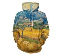 SMBHIAON Sudadera con Capucha para Hombre Y Mujer, Vastos Campos De Trigo Dorado con Estampado 3D,Jersey Cálido De Manga Larga, Ropa De Calle, Camisetas Gimnasio Informales De Hip Hop,4XL