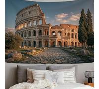 SMBHIAON Tapices De Ruinas Coliseo Romano Tapiz Decorativo Pared, 100L X 75An Cm Tapiz Para Colgar Estilo Retro Europeo Arte De Pared Para Dormitorio, Sala De Estar, Dormitorio, Palma De Arroz