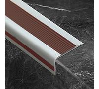 SMCMGECEUZ 3.3ft Vinyl Stair Nosing Stair Edge Protector, Rubber Stair Nosing Self Adhesive For Indoor Steps Non-Slip/scratch-resistant(Brown gray,3.3ft/1m)