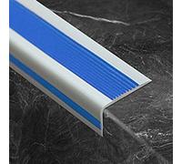 SMCMGECEUZ 3.3ft Vinyl Stair Nosing Stair Edge Protector, Rubber Stair Nosing Self Adhesive For Indoor Steps Non-Slip/scratch-resistant(Blue gray,5ft/1.5m)