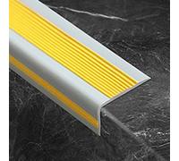 SMCMGECEUZ 3.3ft Vinyl Stair Nosing Stair Edge Protector, Rubber Stair Nosing Self Adhesive For Indoor Steps Non-Slip/scratch-resistant(Yellow gray,3.3ft/1m)