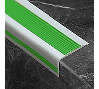 SMCMGECEUZ 3.3ft Vinyl Stair Nosing Stair Edge Protector, Rubber Stair Nosing Self Adhesive For Indoor Steps Non-Slip/scratch-resistant(Green gray,4ft/1.2m)