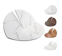 SMCMGECEUZ 4-Plegable Redondo Tablero De Madera 120 140 150 160 180cm Extensor De Mesa Redonda Plegable Sin Patas para Banquetes Y Fiestas(Stone Pattern,150cm/59in)