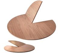 SMCMGECEUZ Extensor De Superficie Plegable De 4 Pliegues 120-180cm Tablero De Madera Redondo Sin Patas Que Ahorra Espacio para Interior Exterior(Walnut,140cm/55in)