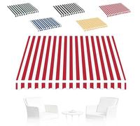 SMCMGECEUZ Lona De Repuesto Retráctil para Toldo De Puerta Ventana Lona Recambio para Toldo De Mercado 200 300 400 500 600cm Cubierta Protectora para Toldo De Patio(Red White,6.5x5ft/2x1.5m)