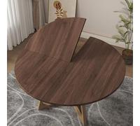 SMCMGECEUZ Mesa Redonda Plegable De 4 Puntos 120-180cm Tablero De Mesa Redonda De Madera Que Ahorra Espacio Superficie Portátil Sin Patas(Walnut,120cm/47in)