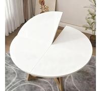 SMCMGECEUZ Mesa Redonda Plegable De 4 Puntos 120-180cm Tablero De Mesa Redonda De Madera Que Ahorra Espacio Superficie Portátil Sin Patas(White,160cm/63in)