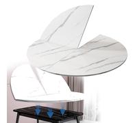 SMCMGECEUZ Mesa Redonda Plegable De Madera 120 150 160 170 180cm Extensor Temporal Tablero De Mesa Plegable Sin Patas para Fiestas Bodas(Walnut,140cm/55in)