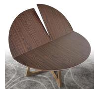 SMCMGECEUZ Mesa Redonda Plegable De Madera De 4 Puntos 120 130 140 150 180cm Tablero Redondo Que Ahorra Espacio para Banquetes De Catering(Walnut,140cm/55in)