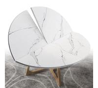 SMCMGECEUZ Mesa Redonda Plegable De Madera De 4 Puntos 120 130 140 150 180cm Tablero Redondo Que Ahorra Espacio para Banquetes De Catering(Stone Pattern,130cm/51in)